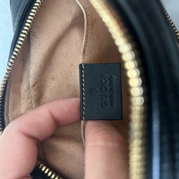 Gucci Brown and Black Suede Bag with Gold Accents - Picture 11 of 13